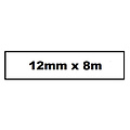Quantore Labeltape Quantore TZE-231 12mm x 8m zwart op wit