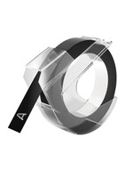 Dymo Labeltape Dymo rol 9mmx3M glossy vinyl prof zwart