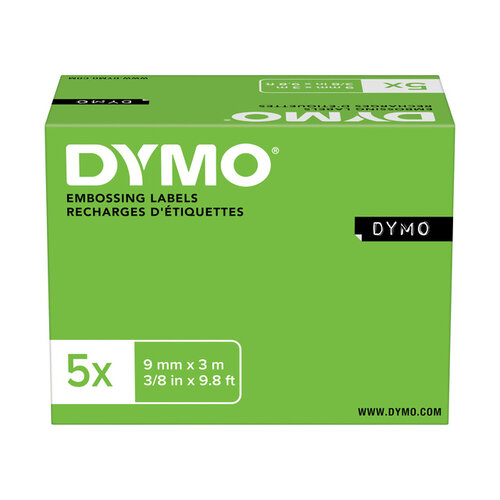 Dymo Labeltape Dymo rol 9mmx3M glossy vinyl assorti