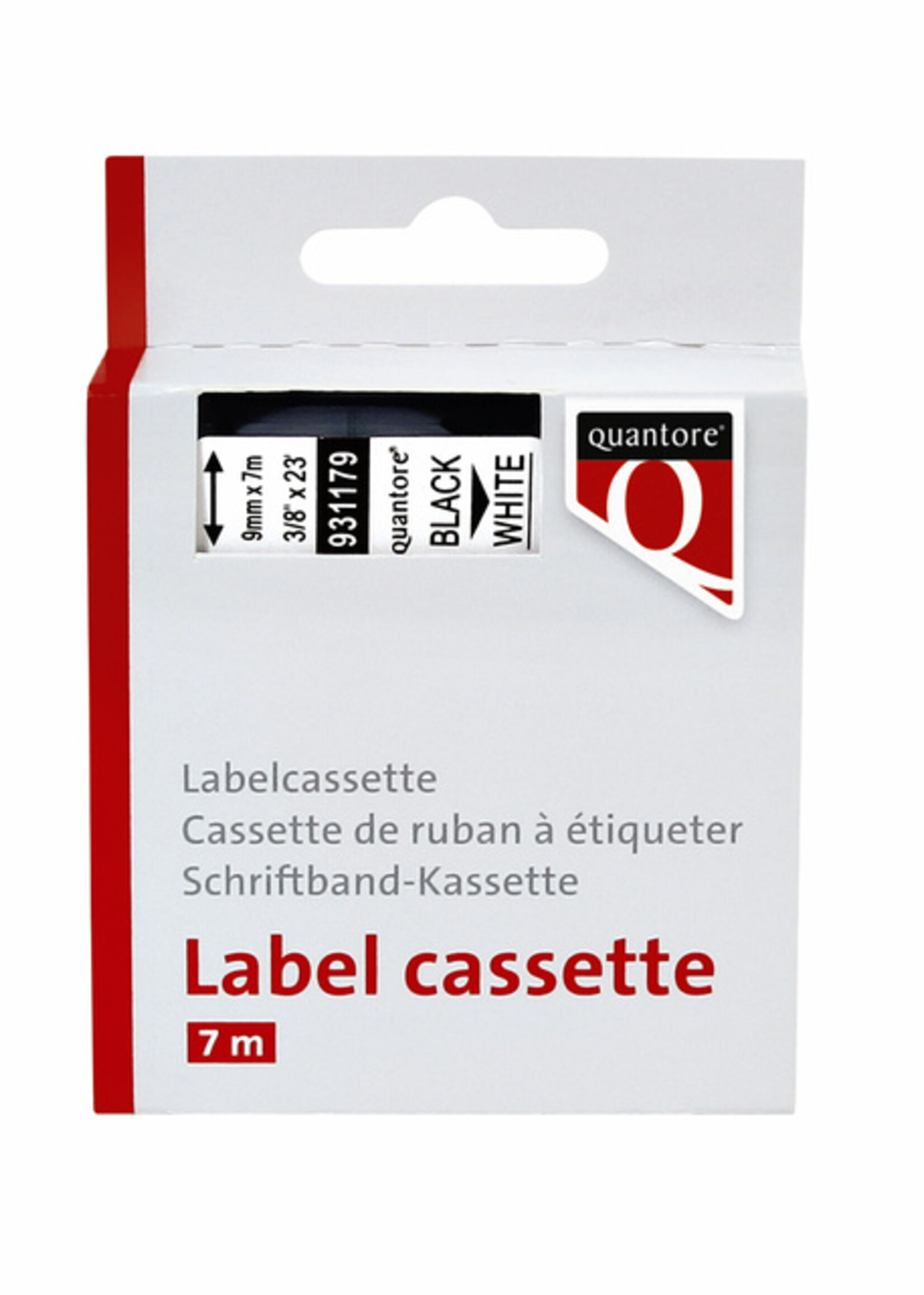 Quantore Labeltape Quantore 40913 9mmx7m zwart op wit