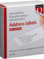 Quantore Labeletiket Quantore DK-11201 29x90mm adres wit