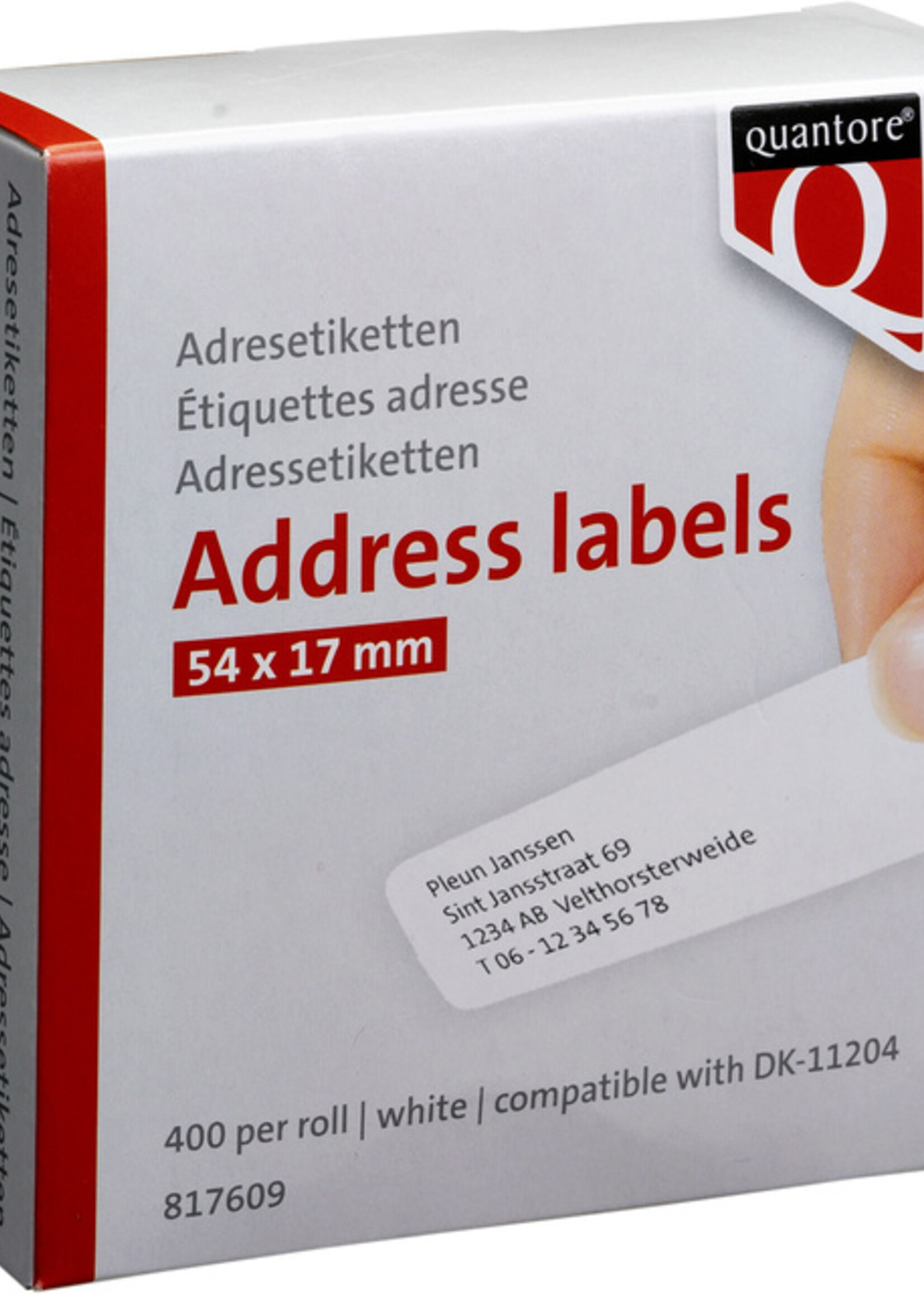 Quantore Etiquettes Quantore DK-11204 17x54mm blanc