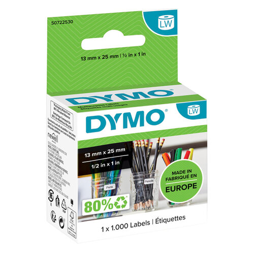 Dymo Etiket Dymo 11353 labelwriter 13mmx25mm verwijderbaar 1000stuks