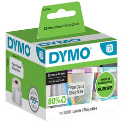 Etiket Dymo 11354 labelwriter 32x57mm verwijderbaar 1000stuks