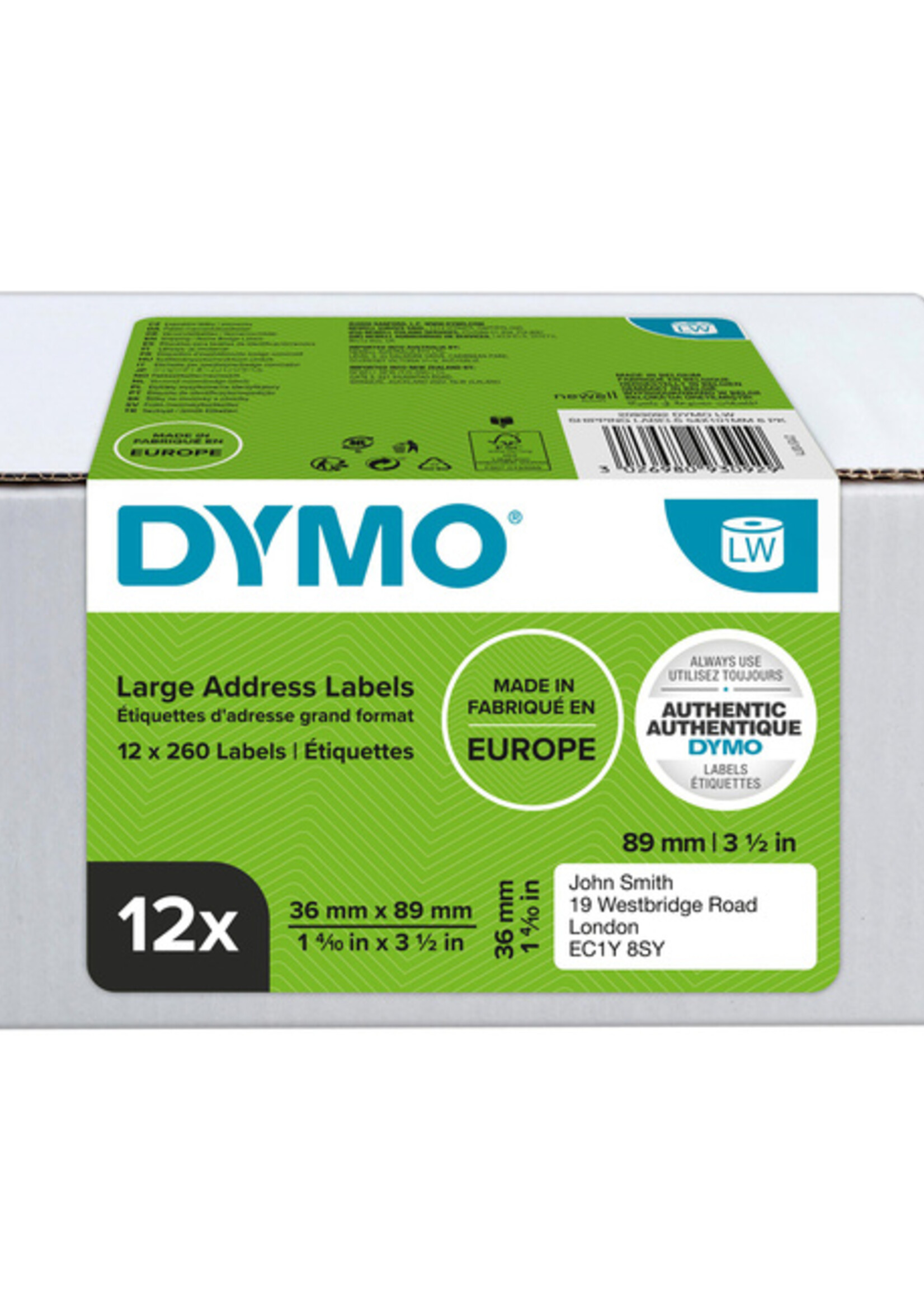Dymo Etiket Dymo 99831 labelwriter 36x89mm adreslabel 3120stuks