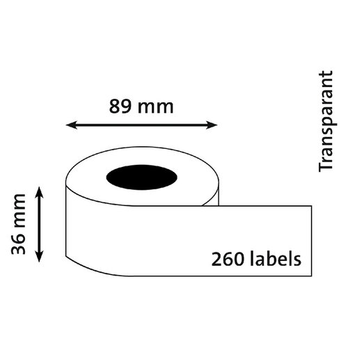 Dymo Étiquettes Dymo LabelWriter 99013 36x89mm transparent 260pcs