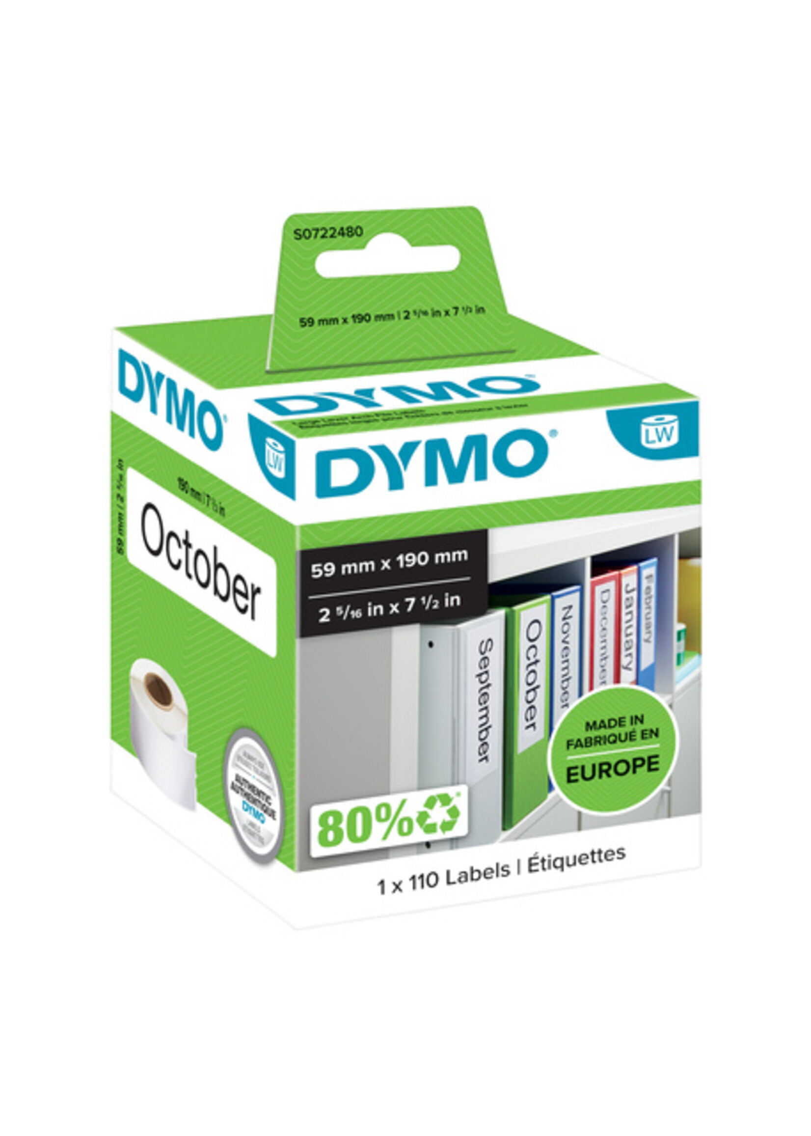 Dymo Etiquettes Dymo 99019 LW 59x190mm classeur large 110pcs
