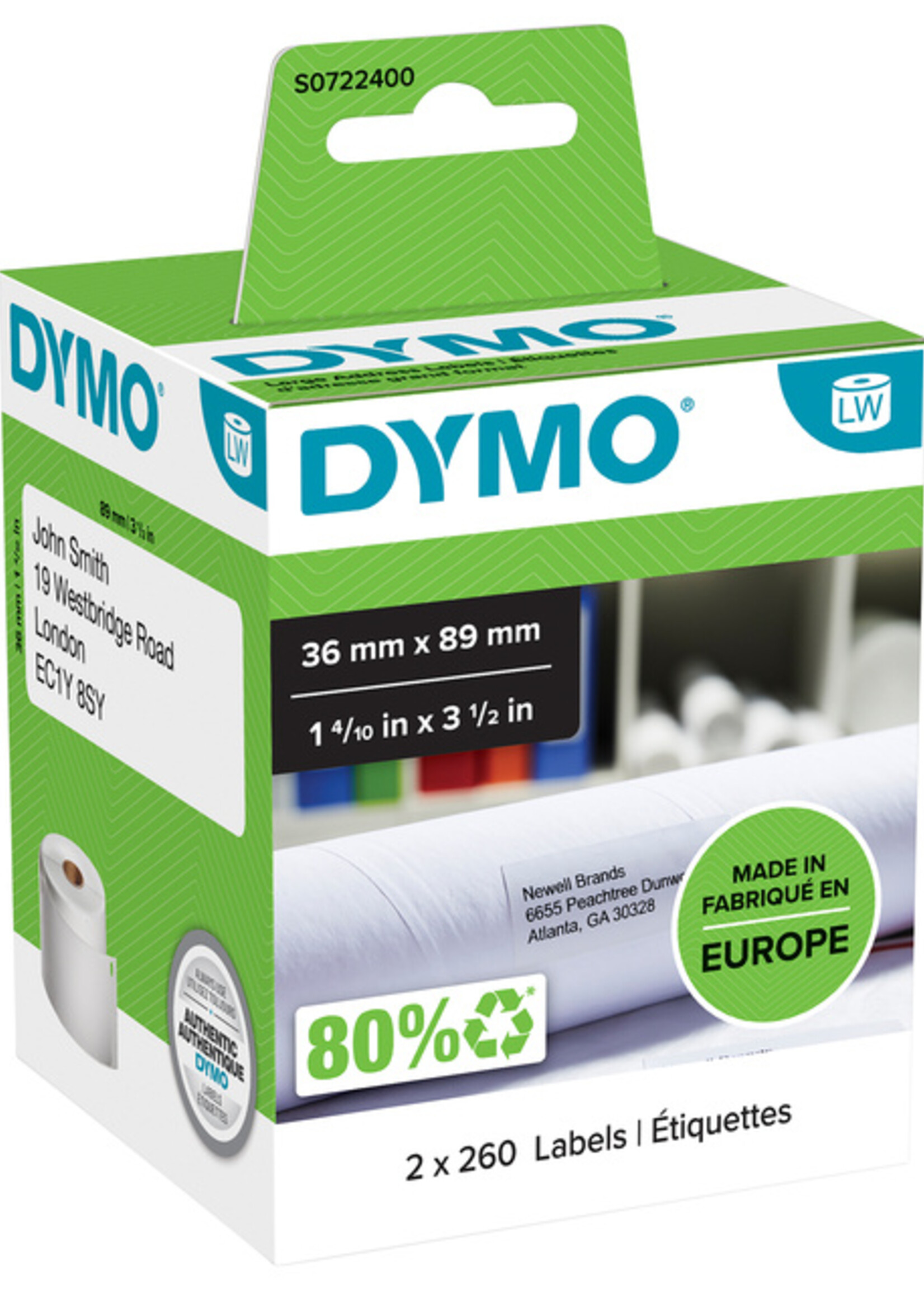 Dymo Etiquettes Dymo LabelWriter 99012 36x89mm 520pcs