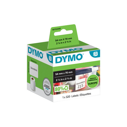 Dymo Etiket Dymo 99015 labelwriter 54x70mm diskettelabel 320stuk