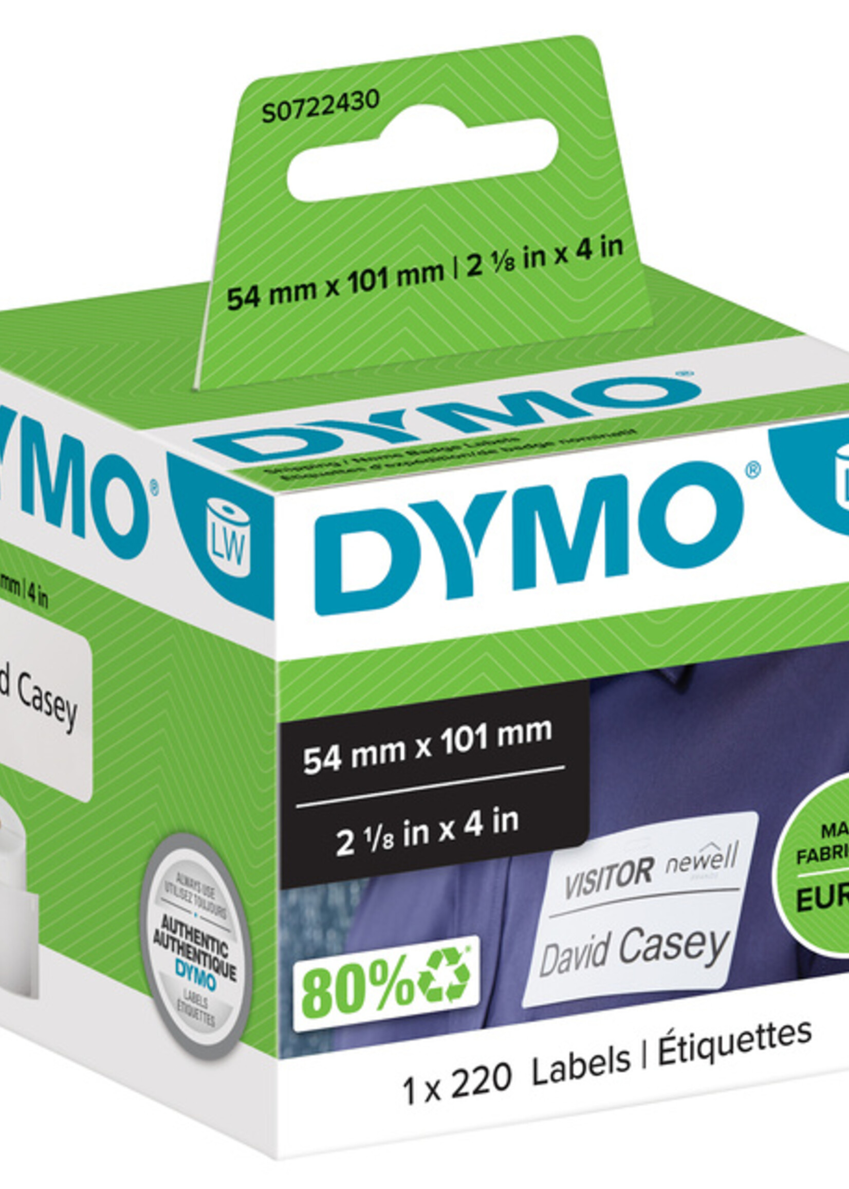 Dymo Etiket Dymo 99014 labelwriter 54x101mm adreslabel badge 220stuks