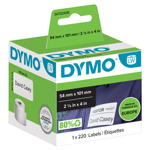Dymo Etiket Dymo 99014 labelwriter 54x101mm adreslabel badge 220stuks