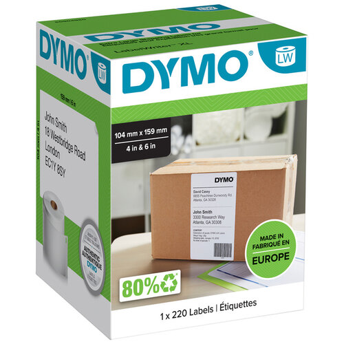 Dymo Etiquette Dymo 904980 labelprint 4XL 104x159mm 220 pièces