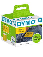 Dymo Etiket Dymo 2133400 labelwriter 54x101mm badgelabel zwart/geel 220stuks