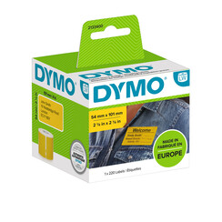 Etiquette Dymo 2133400 LabelWriter 54x101mm Badge noir/jaune 220 pièces.