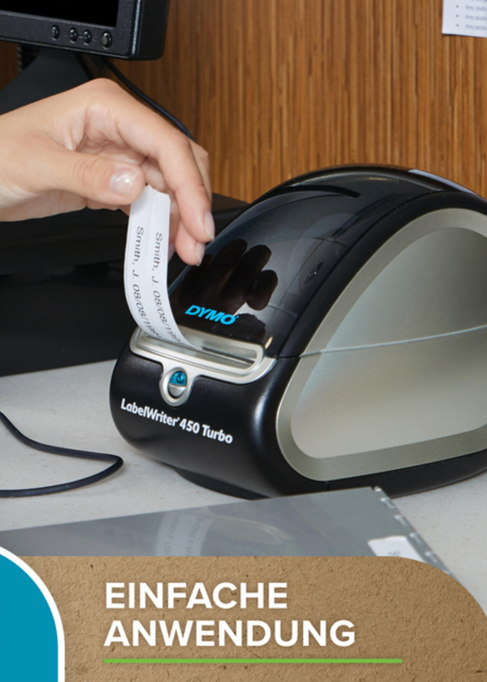 Dymo Etiket Dymo 2133400 labelwriter 54x101mm badgelabel zwart/geel 220stuks