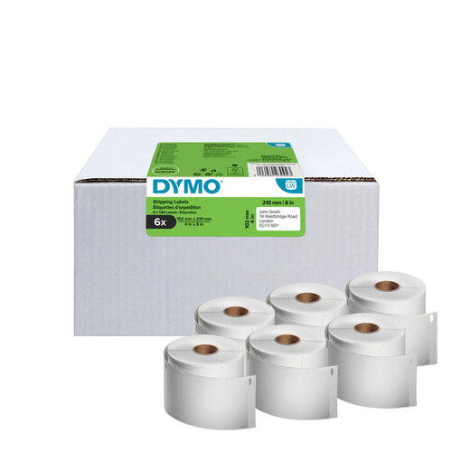 Dymo Etiket Dymo 2177565 labelwriter 102mmx210mm verzend wit 6x140stuks