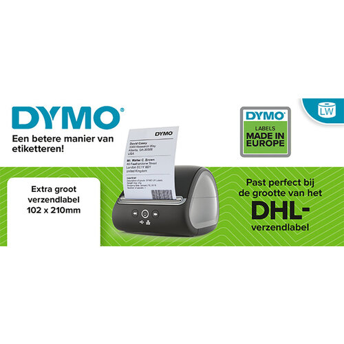 Dymo Etiket Dymo 2177565 labelwriter 102mmx210mm verzend wit 6x140stuks