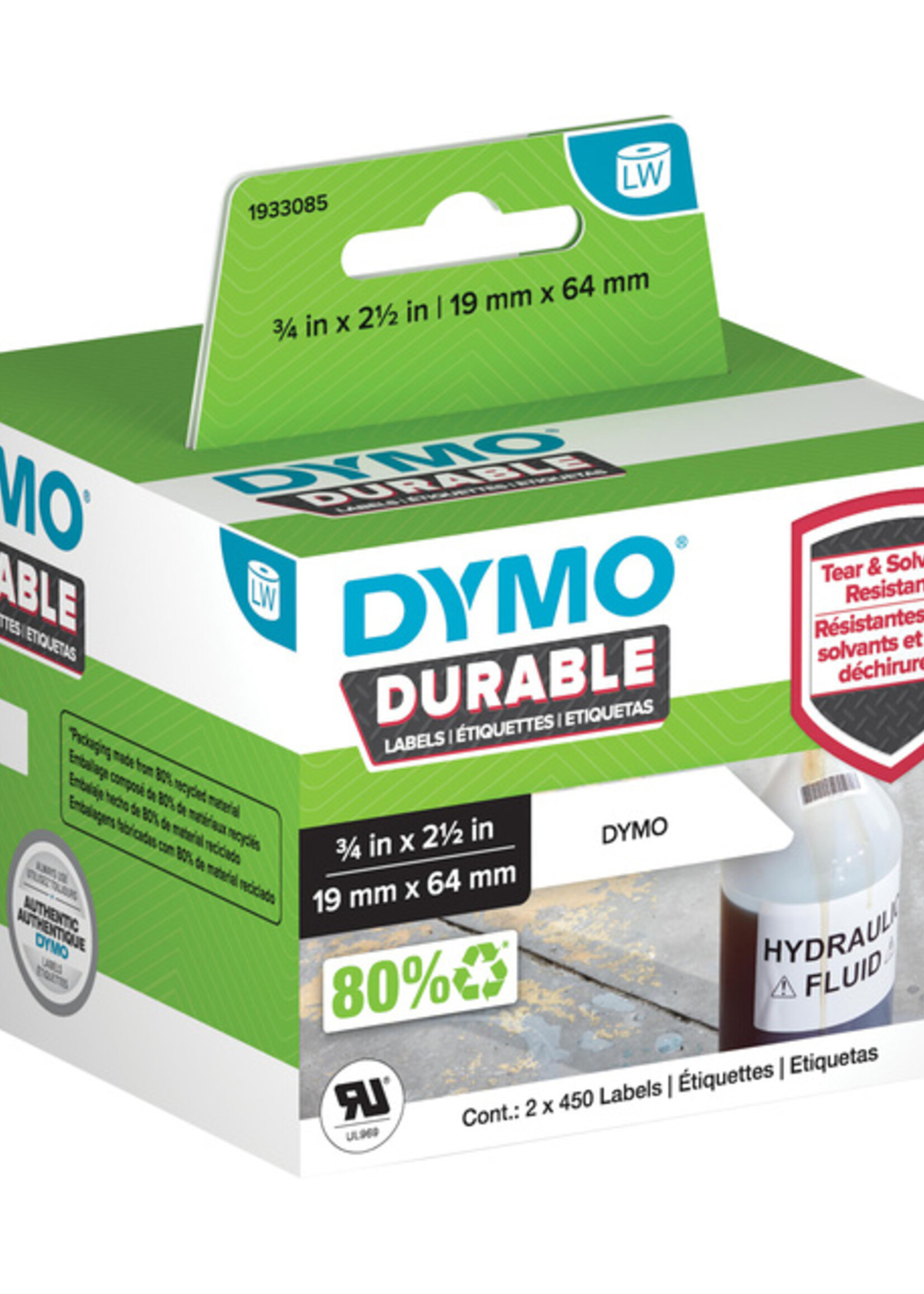 Dymo Etiket Dymo 1933085 labelwriter 19x64mm 900 stuks