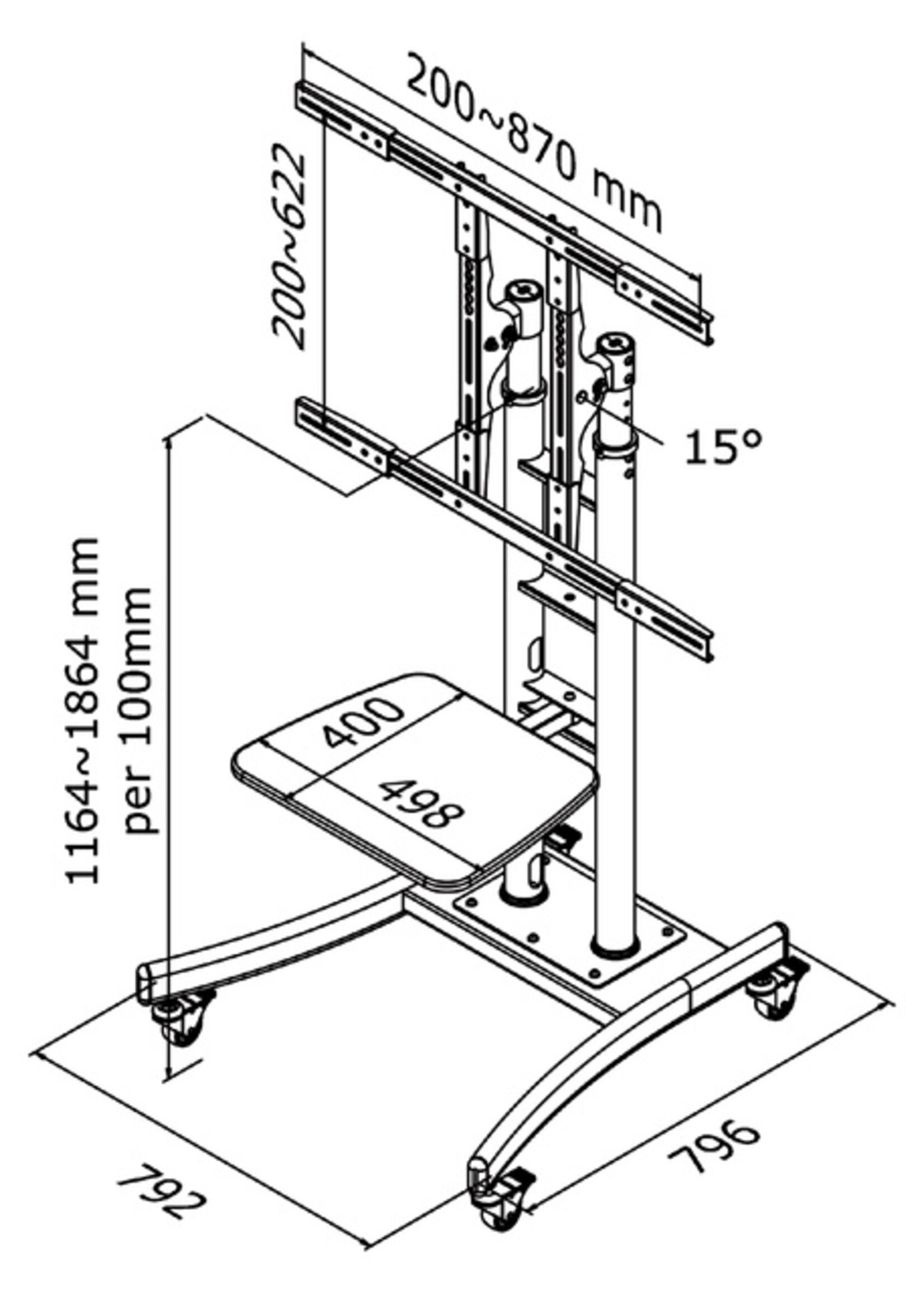 Neomounts by Newstar monitormeubel Neomounts M2000E 37-85" zwart