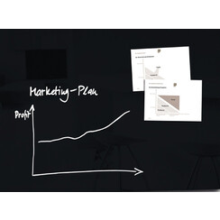 Tableau en verre Sigel magnétique 1200x900x18mm noir