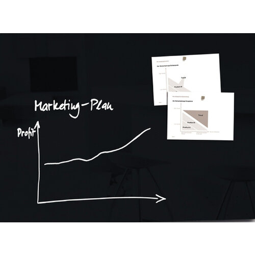 Sigel Tableau en verre Sigel magnétique 1200x900x18mm noir