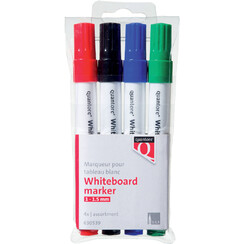 Whiteboardstift Quantore rond 1-1.5mm 4stuks assorti