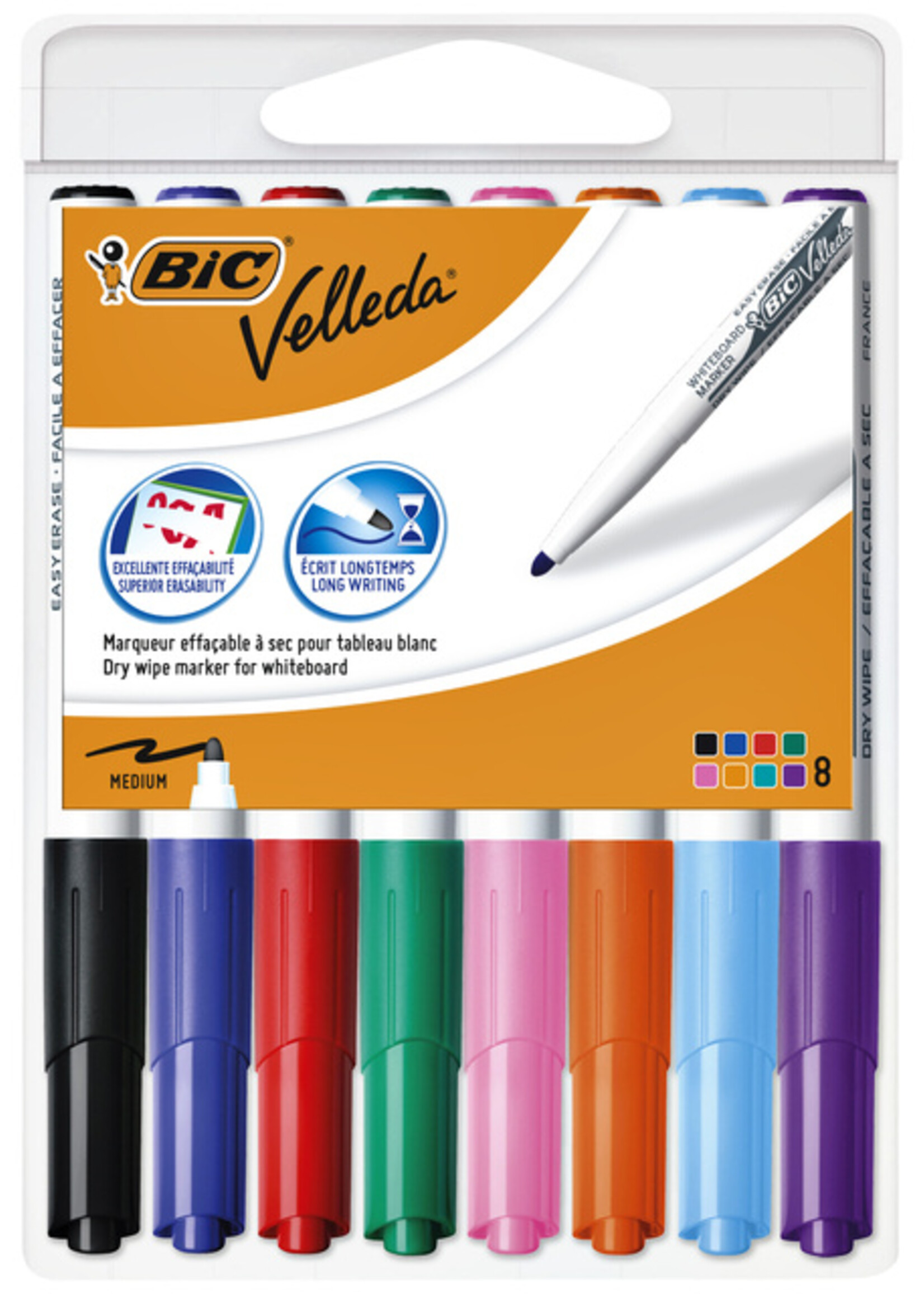 Bic Viltstift Bic 1748 whiteboard rond ass 1.4mm blister à 8st