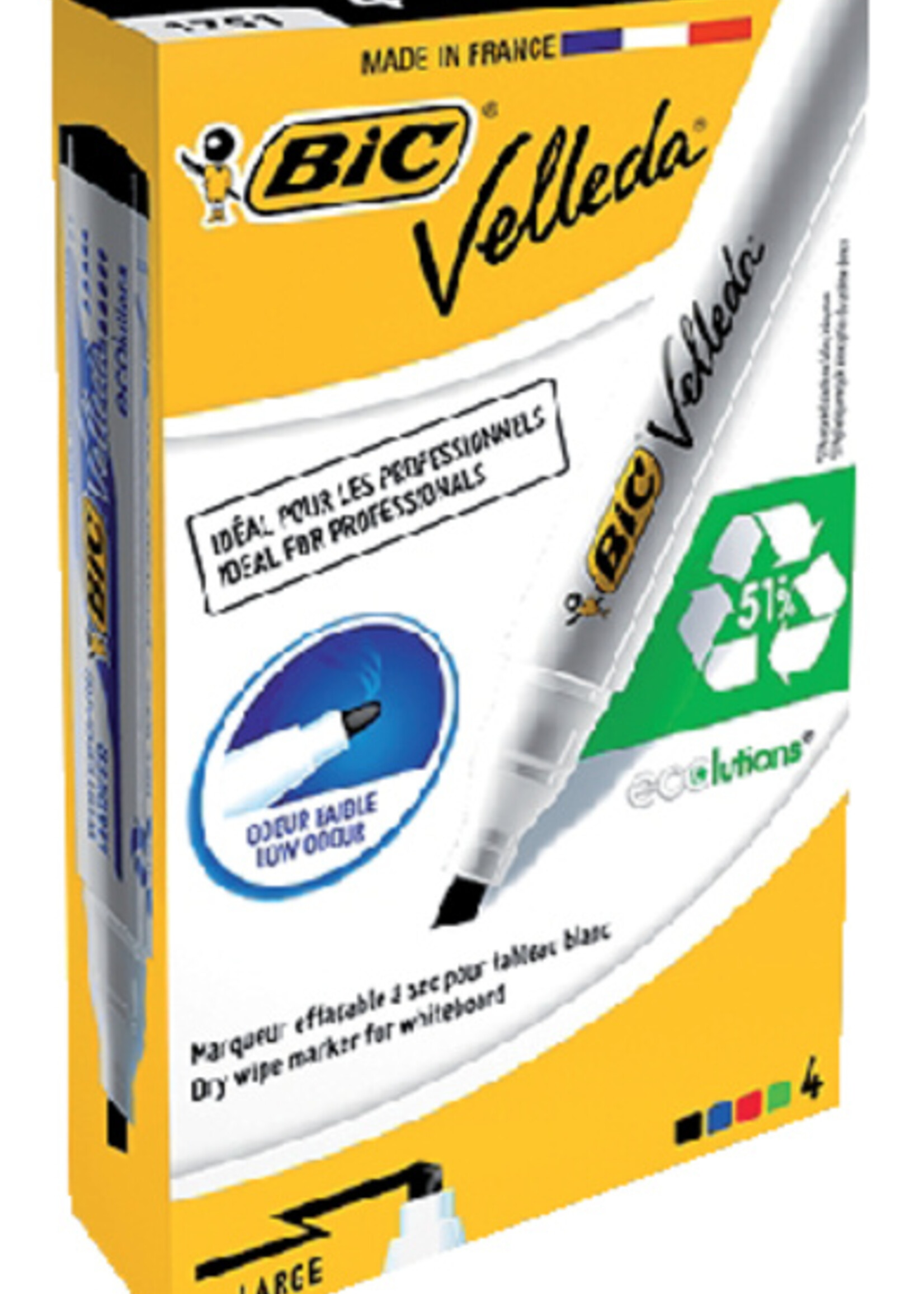 Bic Viltstift Bic 1751 whiteboard schuin ass 3.7-5.5mm set à 4st