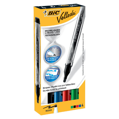 Bic Marqueur tableau blanc BIC Liquid ogive 4 pièces assorti