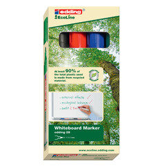 Marqueur tableau blanc edding 28 EcoLine ogive 1.5-3mm ass 4 pièces