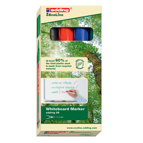 edding Ecoline Viltstift edding 28 whiteboard Ecoline rond assorti 1.5-3mm 4st