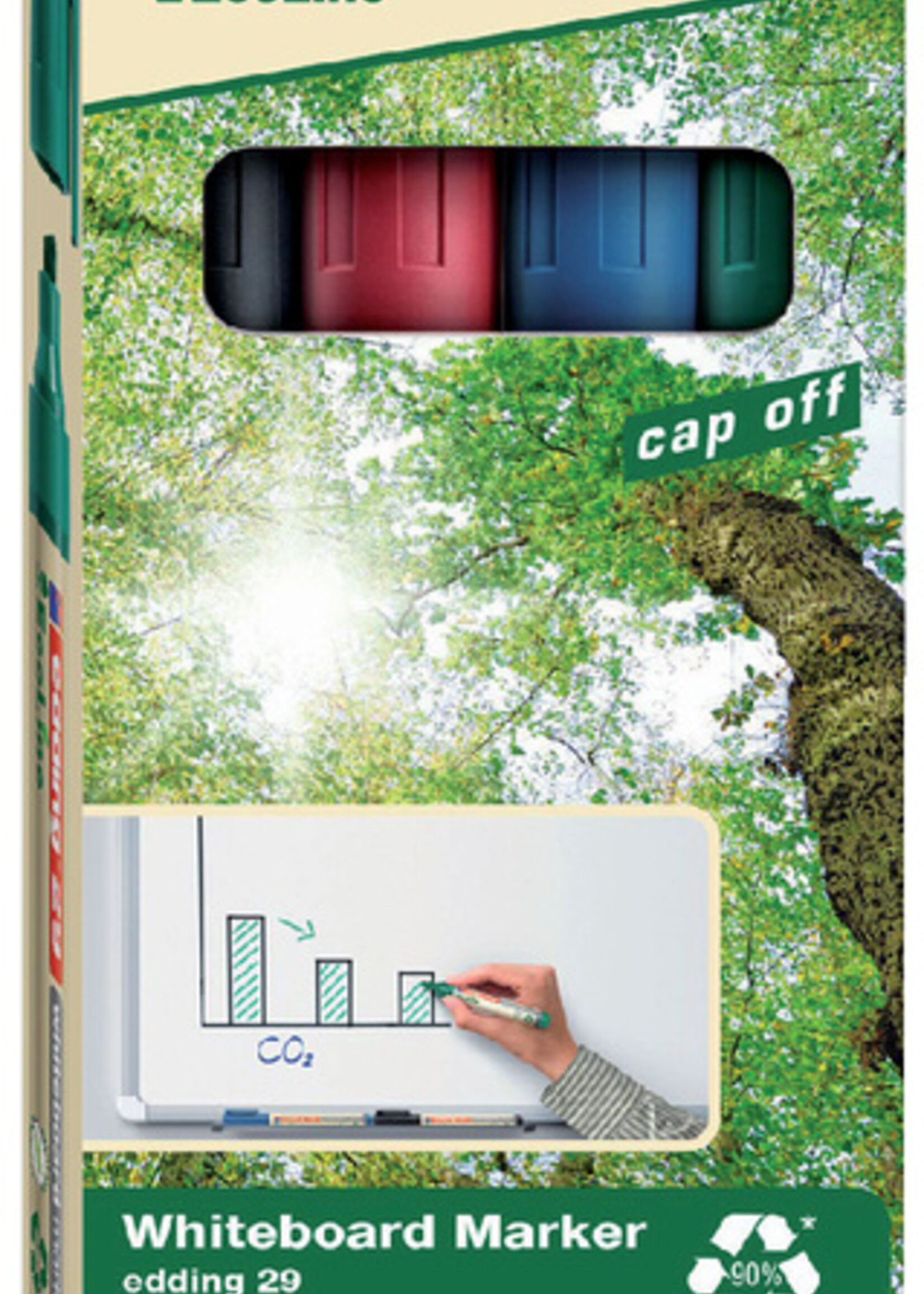 edding Ecoline Marqueur tableau blanc edding 29 EcoLine biseauté assorti 1-5mm 4 pièces