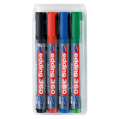 Viltstift edding 360 whiteboard rond assorti 3mm etui à 4st
