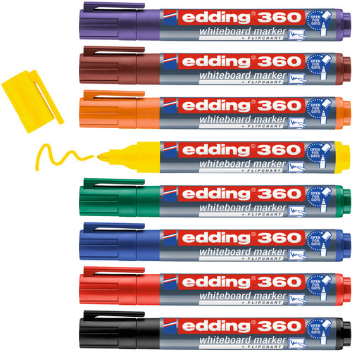 edding Viltstift edding 360 whiteboard rond 1.5-3mm set à 8 kleuren