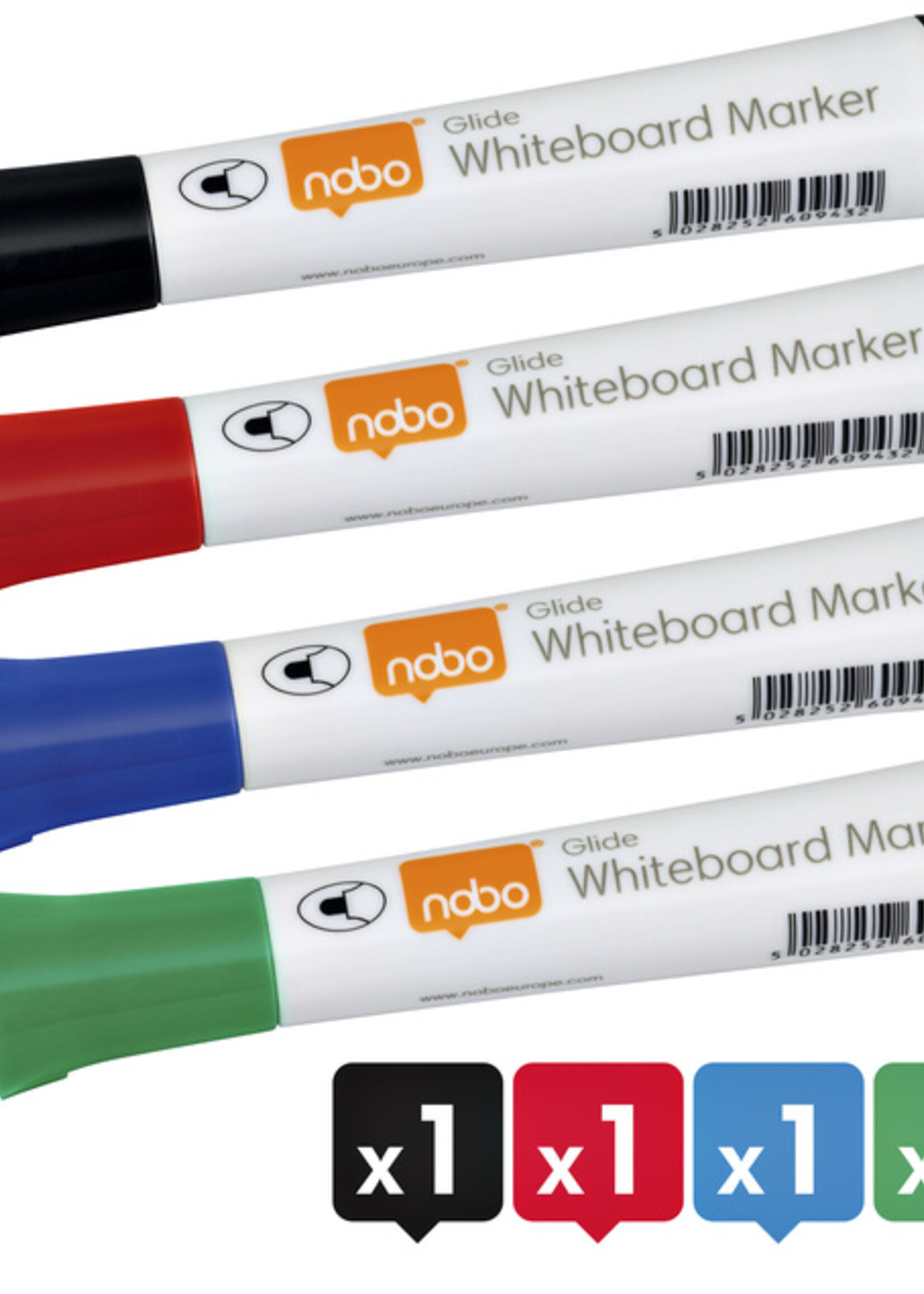 Nobo Feutre tableau blanc Nobo Glide ogive 3mm blister assorti 4 pièces