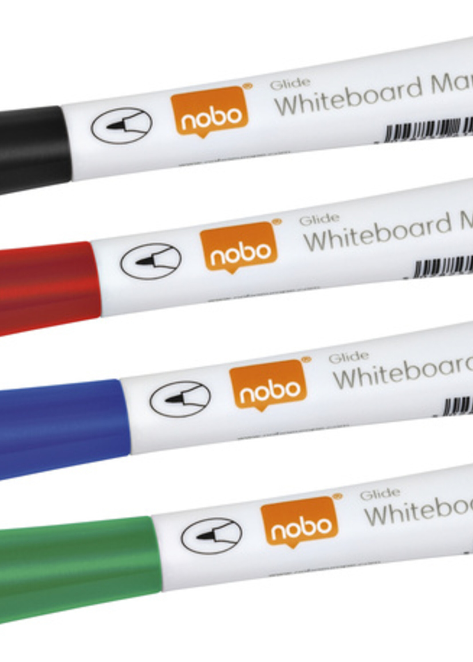 Nobo Feutre tableau blanc Nobo Glide ogive 1mm blister assorti 4 pièces
