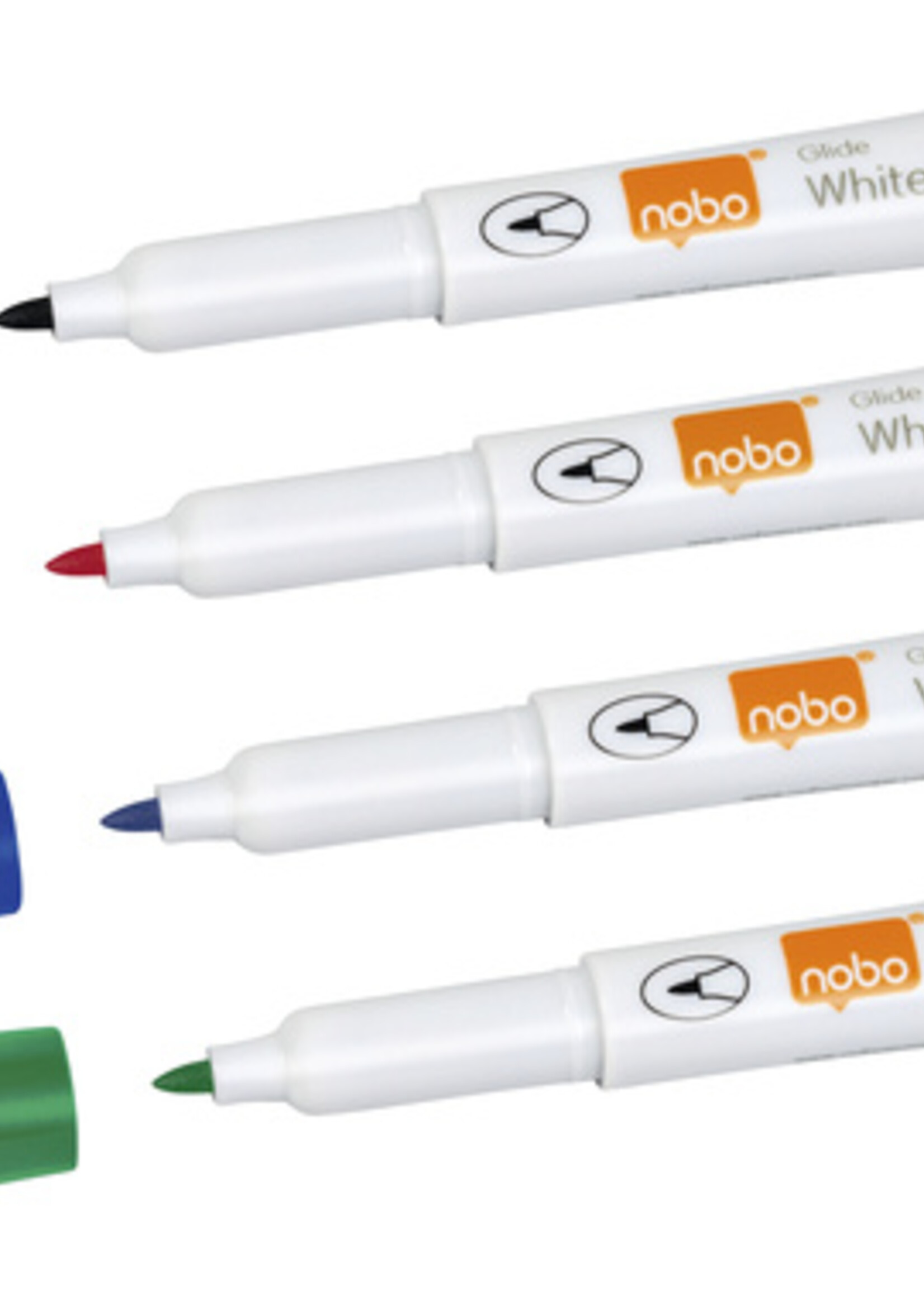 Nobo Feutre tableau blanc Nobo Glide ogive 1mm blister assorti 4 pièces