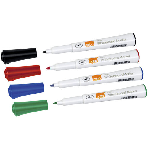 Nobo Viltstift Nobo whiteboard Glide rond assorti 1mm 4st