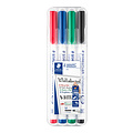 Staedtler Viltstift Staedtler 301 whiteboard rond assorti 1mm 4stuks