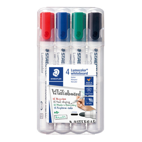 Staedtler Feutre tableau blanc Staedtler 351 ogive 2mm ass 4pcs