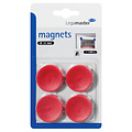 Legamaster Magneet Legamaster 30mm 850gr rood 4stuks