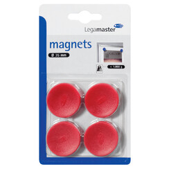 Magneet Legamaster 30mm 850gr rood 4stuks