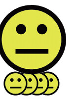 Smit Visual Aimant Smiley 5cm émotion neutre jaune