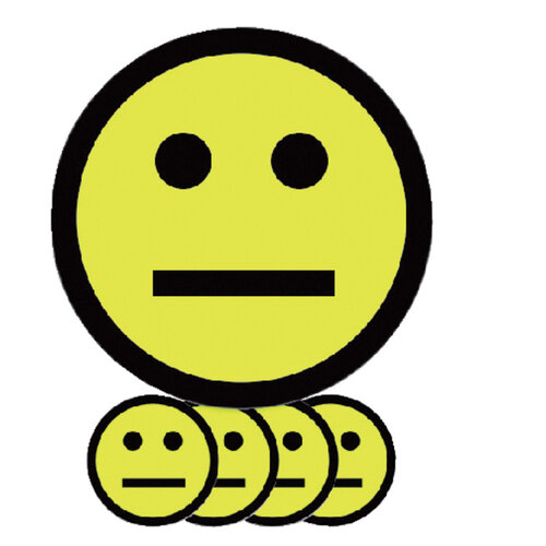 Smit Visual Aimant Smiley 5cm émotion neutre jaune