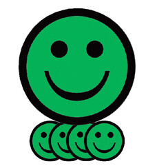 Aimant Smiley 5cm émotion content vert