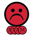 Smit Visual Aimant Smiley 5cm émotion triste rouge
