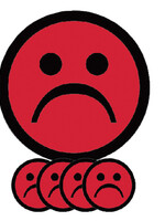 Smit Visual Aimant Smiley 5cm émotion triste rouge