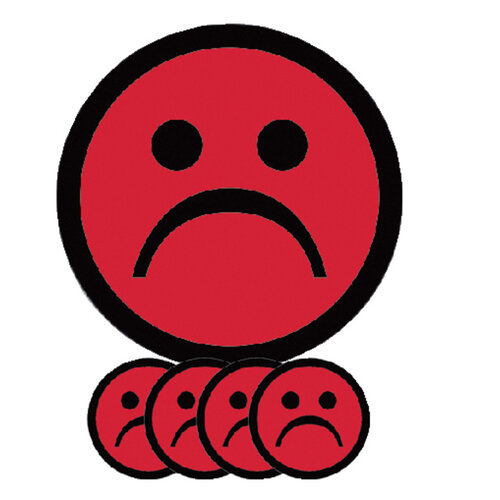 Smit Visual Aimant Smiley 5cm émotion triste rouge