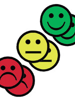 Smit Visual Aimant Smiley 5cm 2x jaune 2x vert 2x rouge