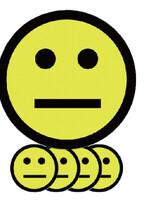 Smit Visual Aimant Smiley 7,5cm émotion neutre jaune